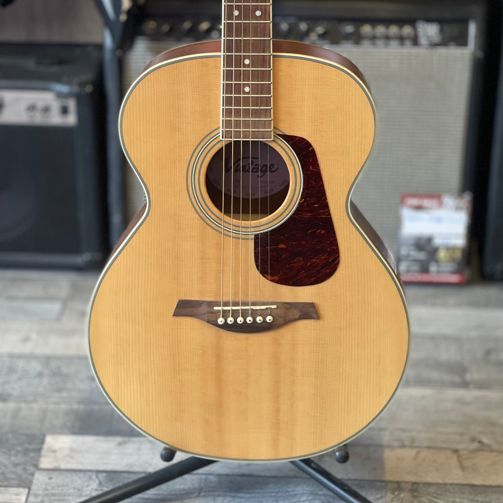 Vintage V300 Acoustic Guitar in Natural