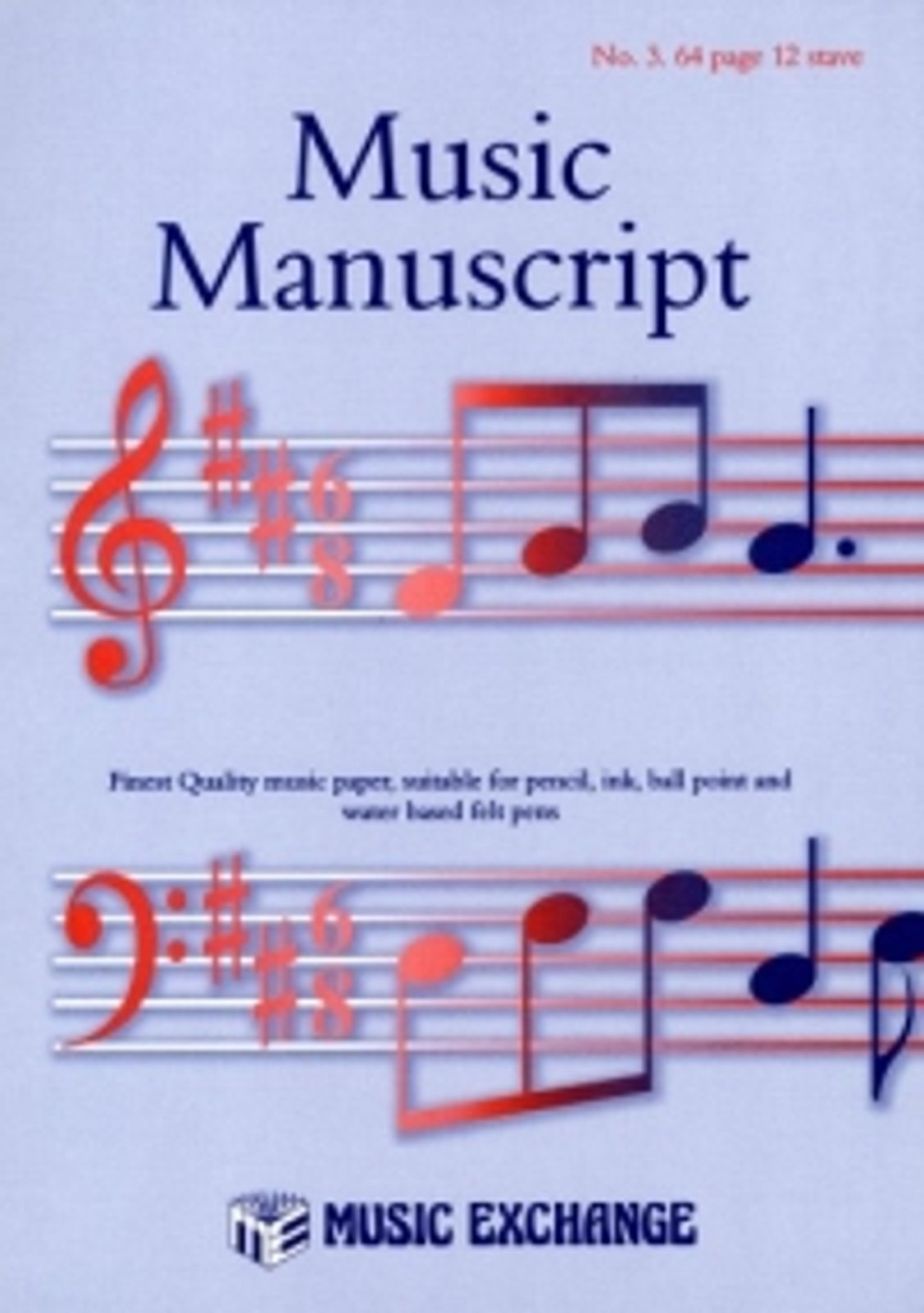 Music Manuscript No 3 (64 Page 12 Stave) Spiral*