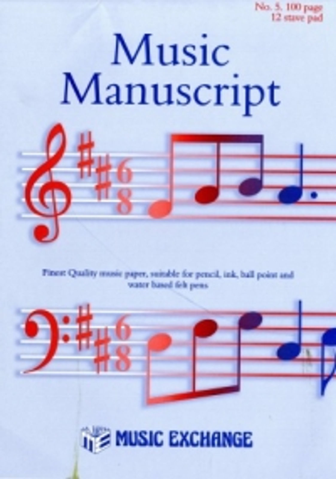 Music Manuscript No 5 (100 Page 12 Stave) Pad*