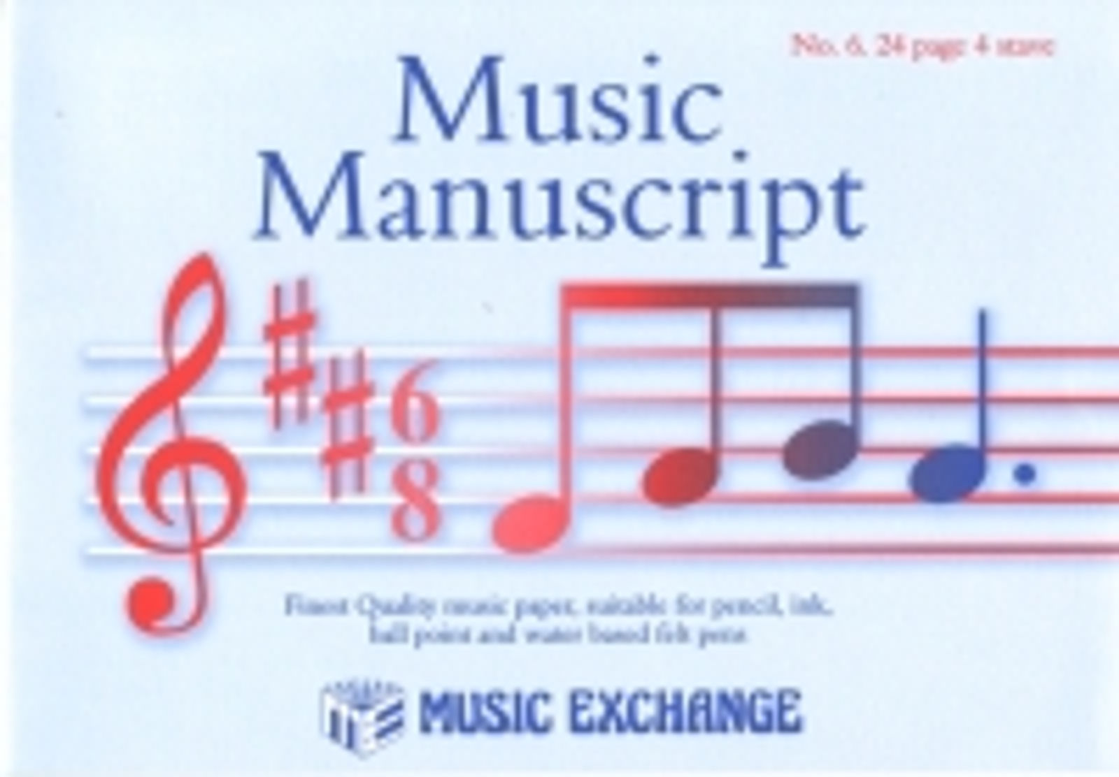 Music Manuscript No 6 (24 Page 4 Stave) Jumbo*