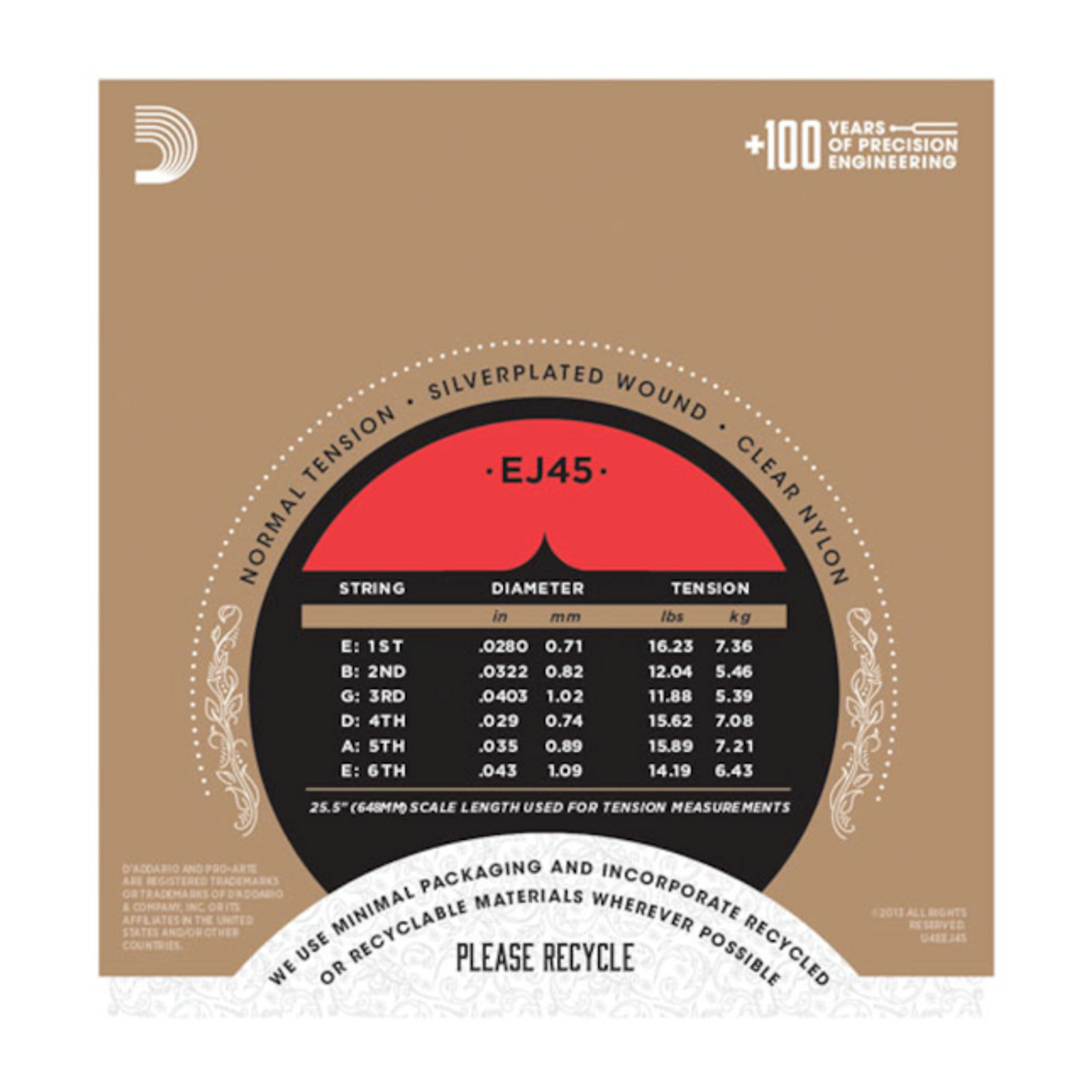 Thumbnail: D'Addario EJ45 Pro-Arte Nylon Classical Guitar  Strings (Tie on) Normal Te