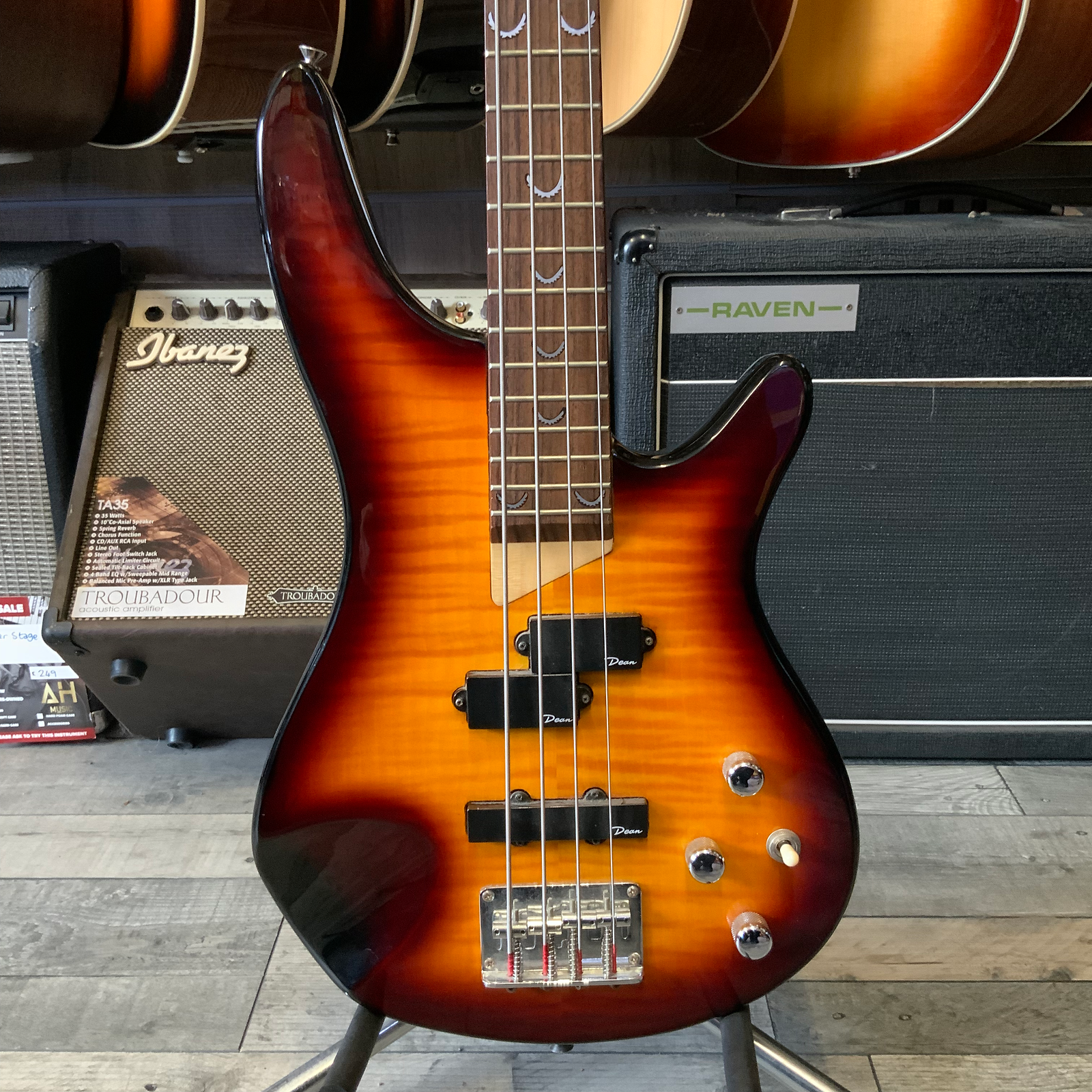 Dean Electric Guitar In Sunburst Orange
