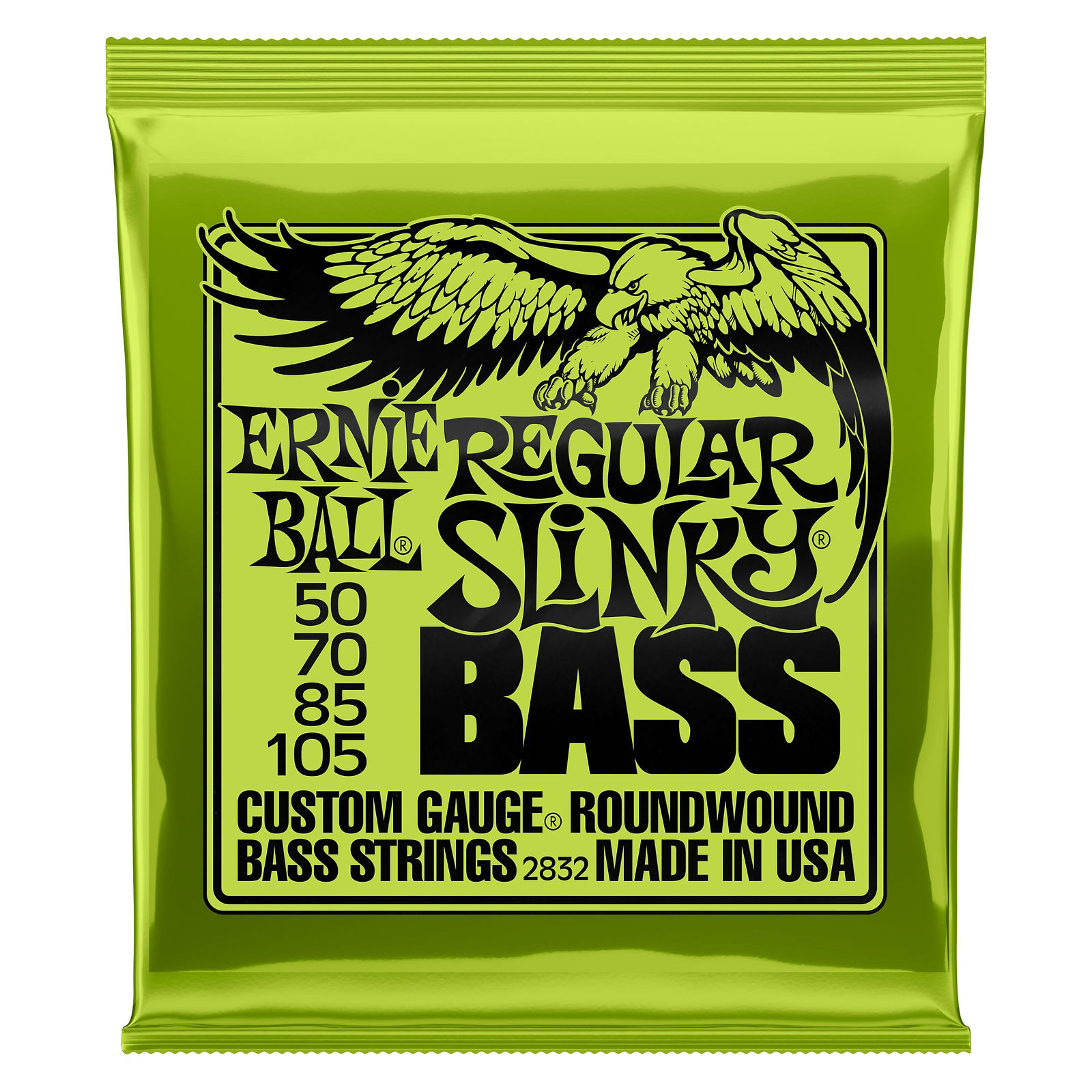Ernie Ball Regular Slinky Bass Guitar Strings (50-105) Roundwound