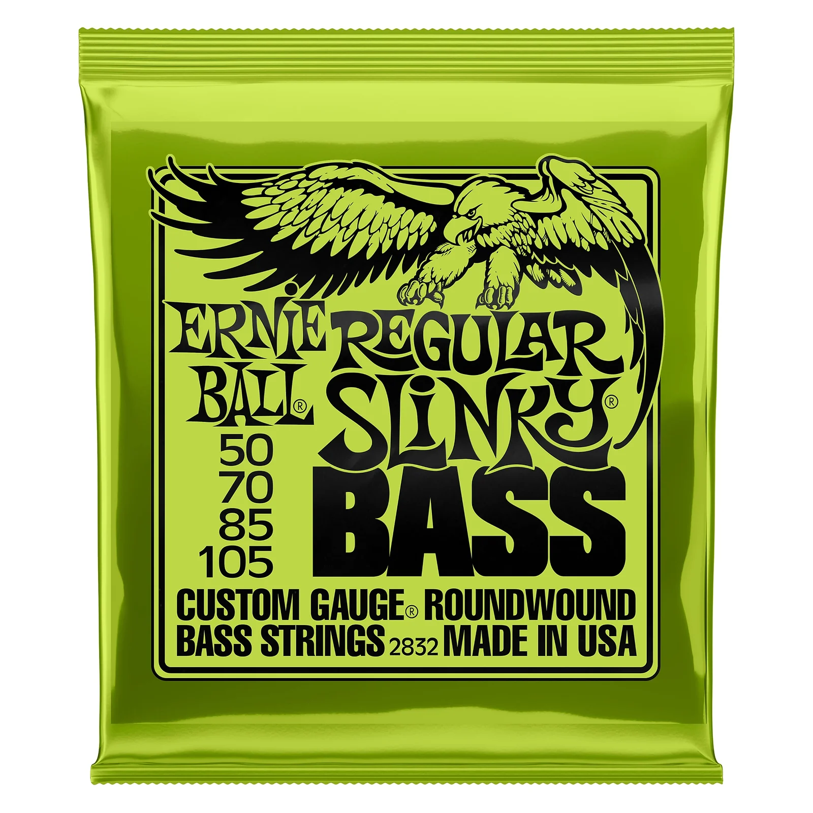 Ernie Ball Regular Slinky Bass Guitar Strings (50-105) Roundwound