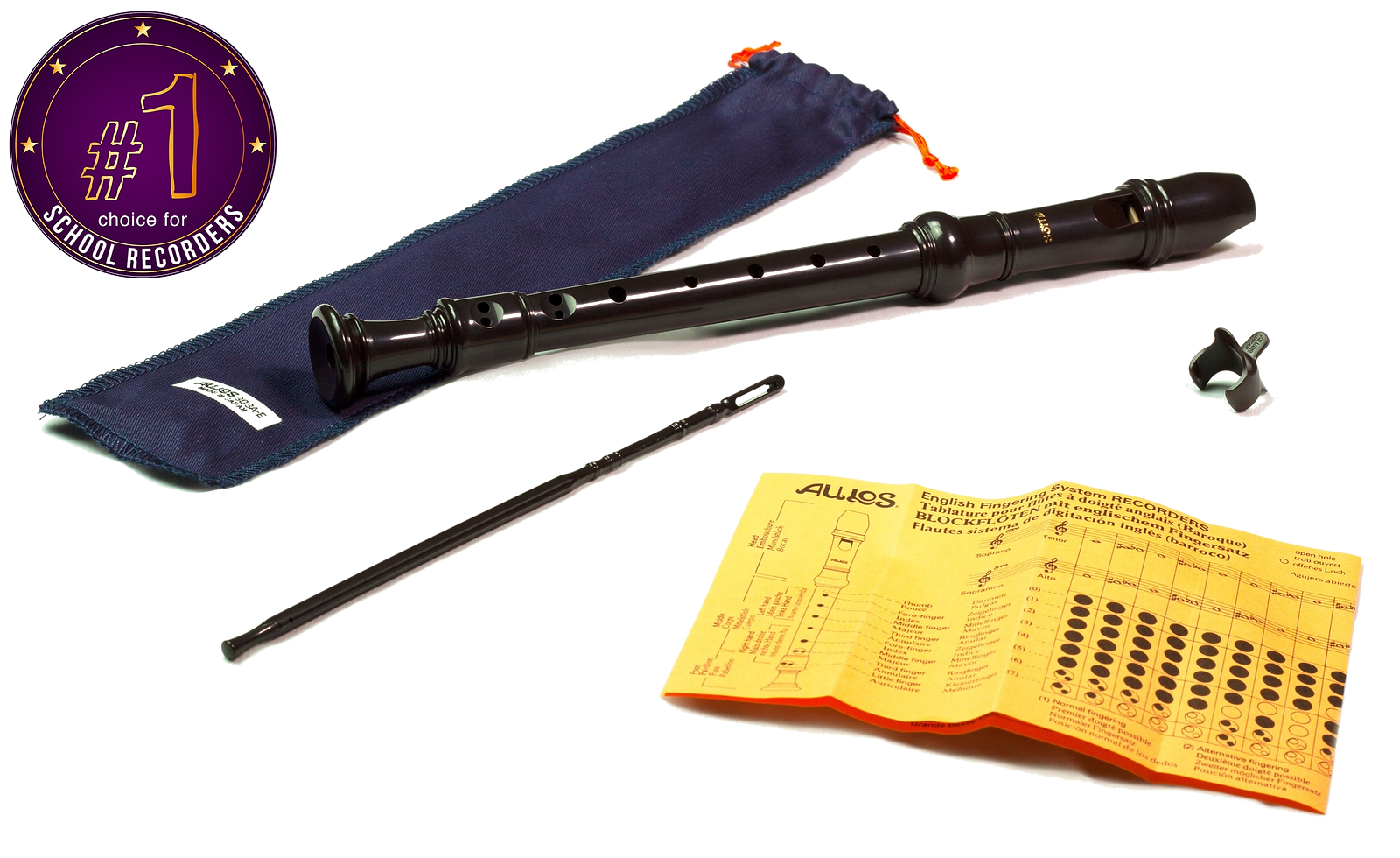 Aulos 303A Elite Recorder in Dark Brown
