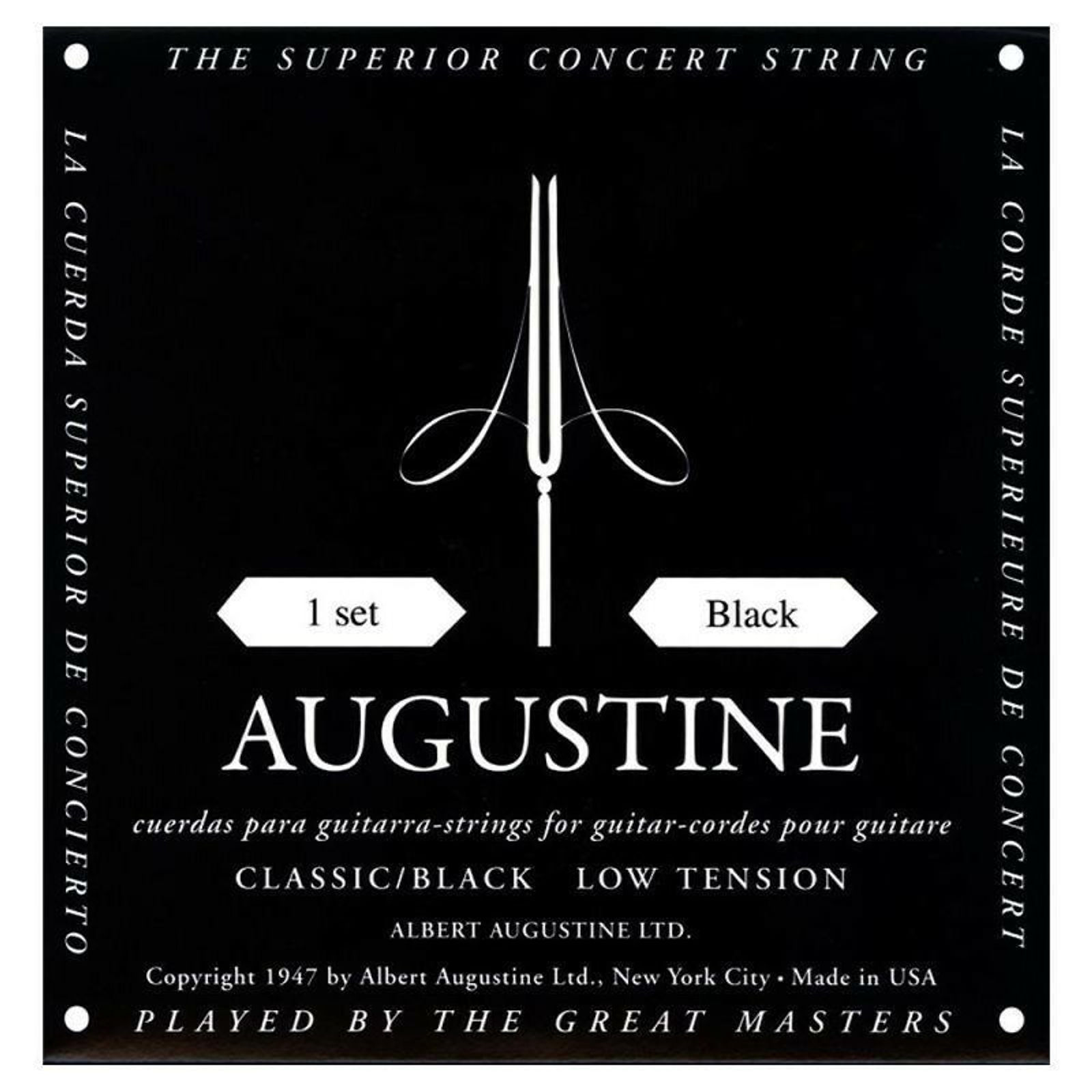 Augustine Classic Black Classical Guitar Strings (Tie on) Low Tension