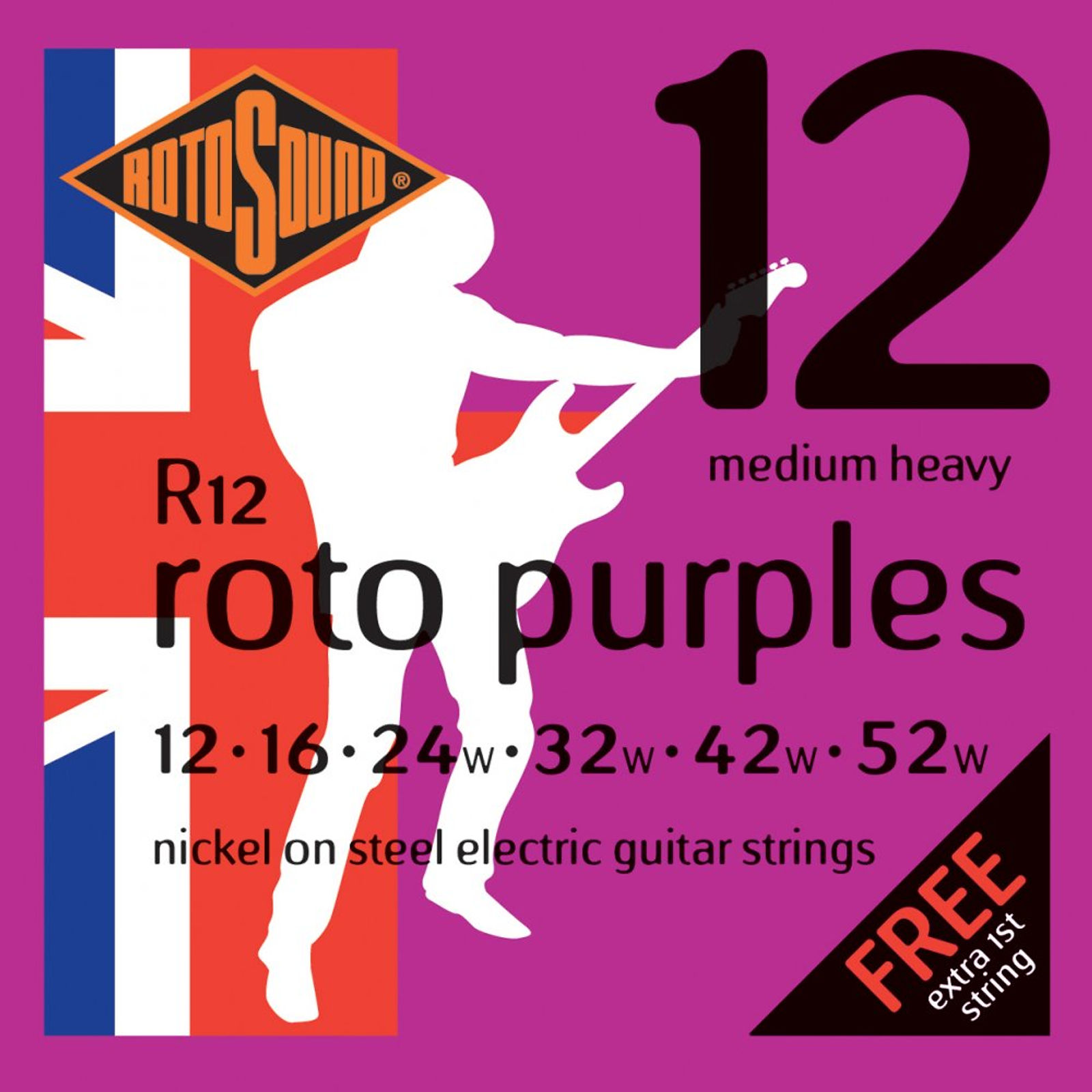 Rotosound R12 Medium Heavy Electric Guitar Strings (12-52)