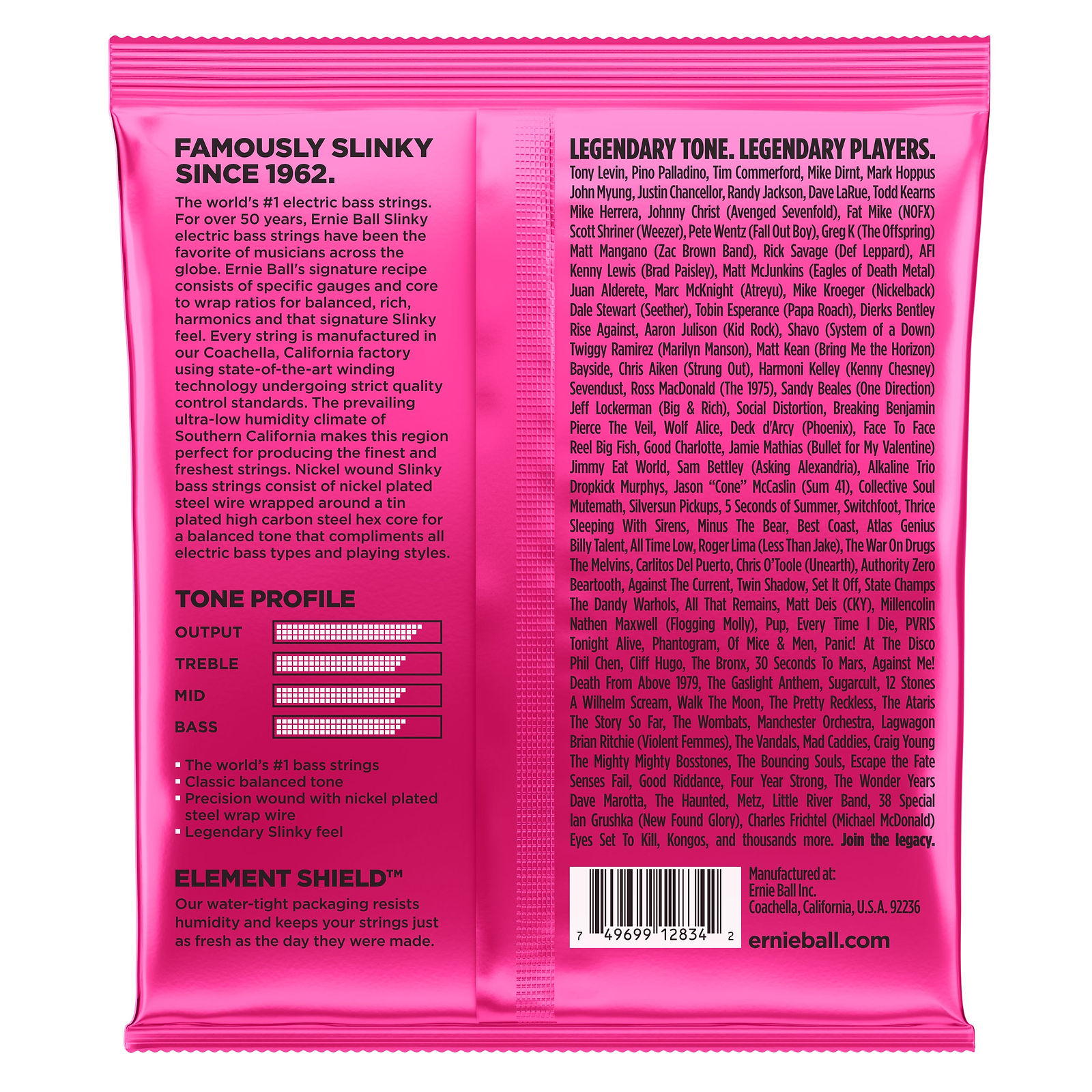 Ernie Ball Super Slinky Bass Guitar Strings (45-100) Roundwound