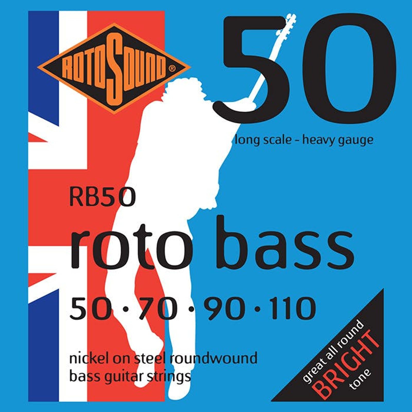 Rotosound RB50 Nickel Bass Guitar Strings (50-110) Heavy Long Scale