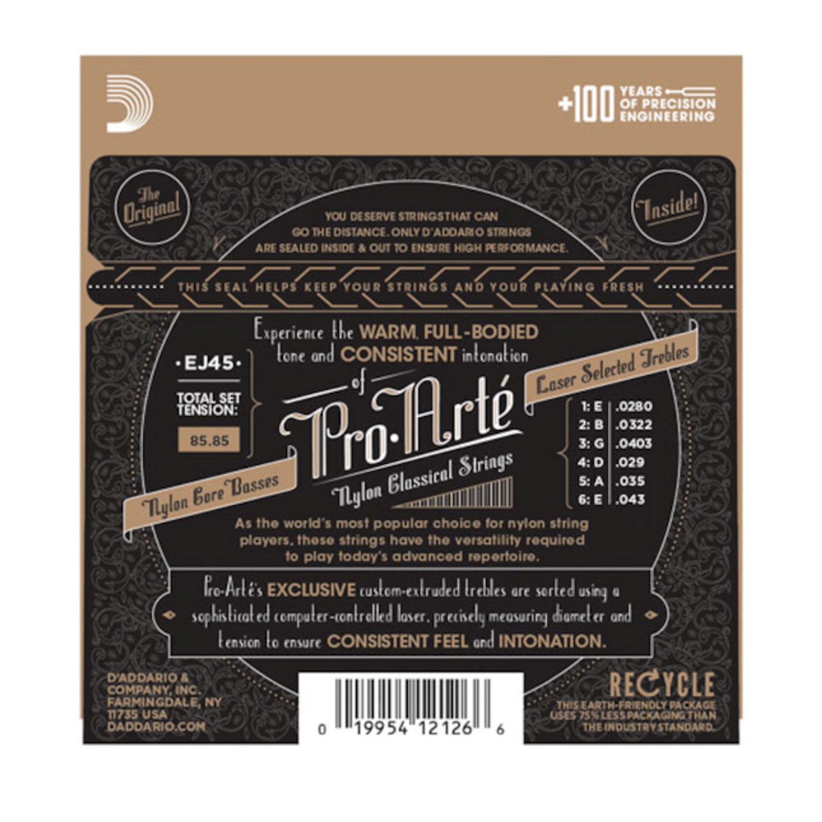 D'Addario EJ45 Pro-Arte Nylon Classical Guitar Strings (Tie on) Normal Tension