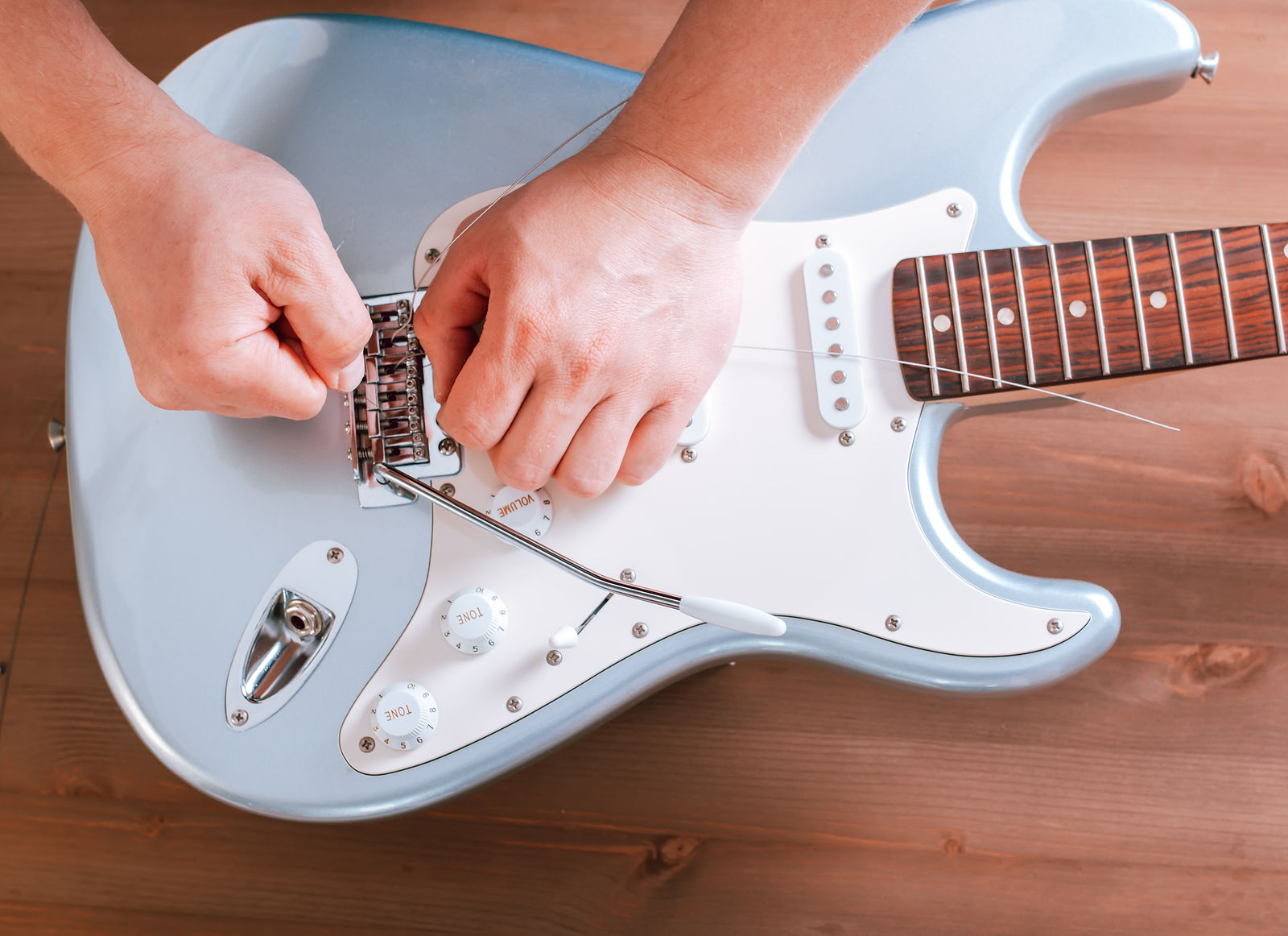 Electric Guitar Restringing Service at AH Music for a Single Guitar String