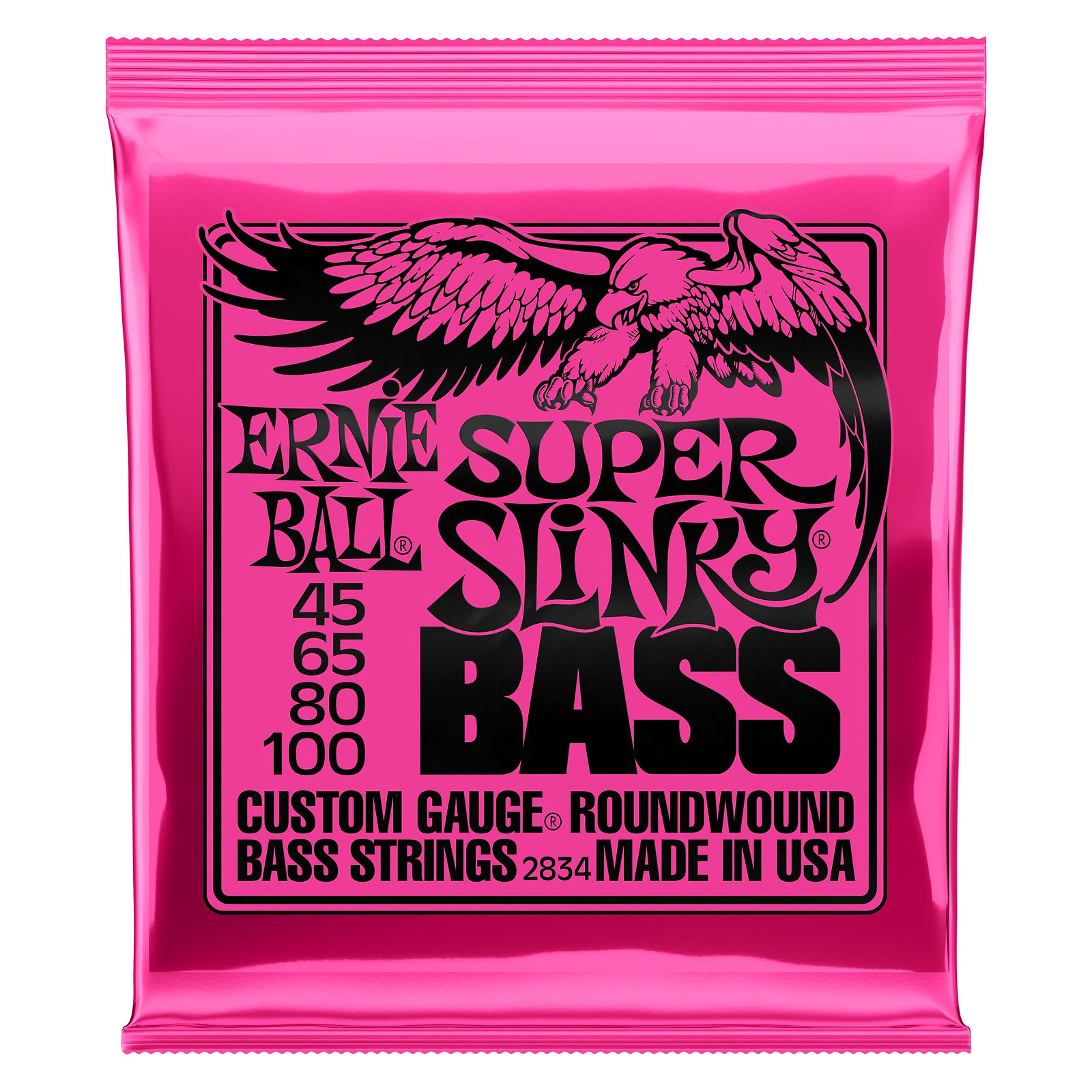 Ernie Ball Super Slinky Bass Guitar Strings (45-100) Roundwound