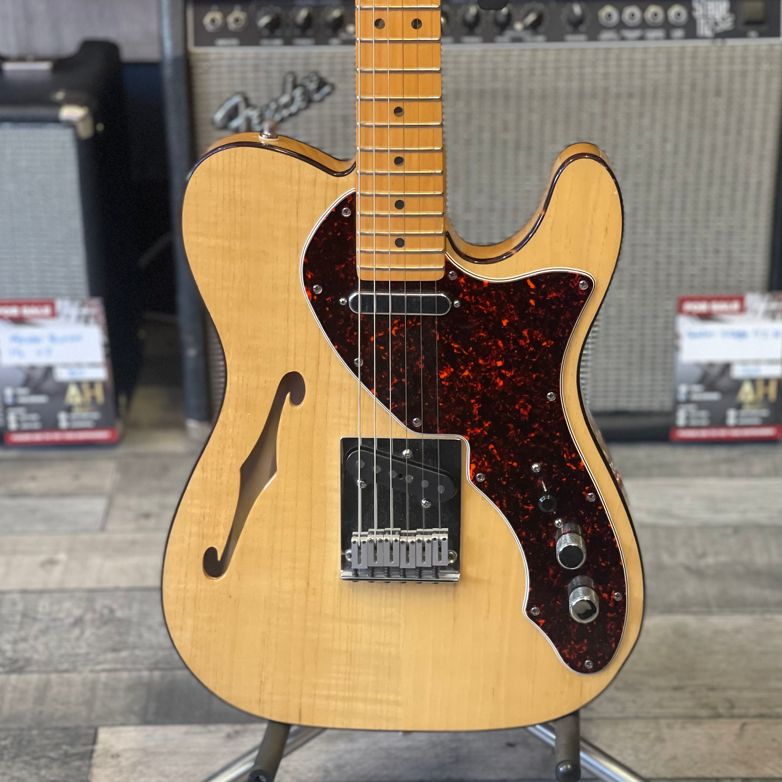 1998 Fender American Deluxe Thinline Telecaster Electric Guitar in Natural