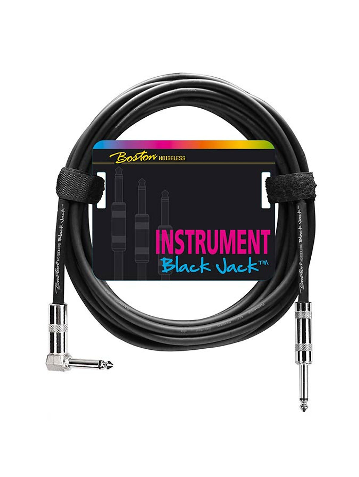 Boston Black Jack GC-230 Guitar Lead, 1 x jack metal + 1x angled jack metal