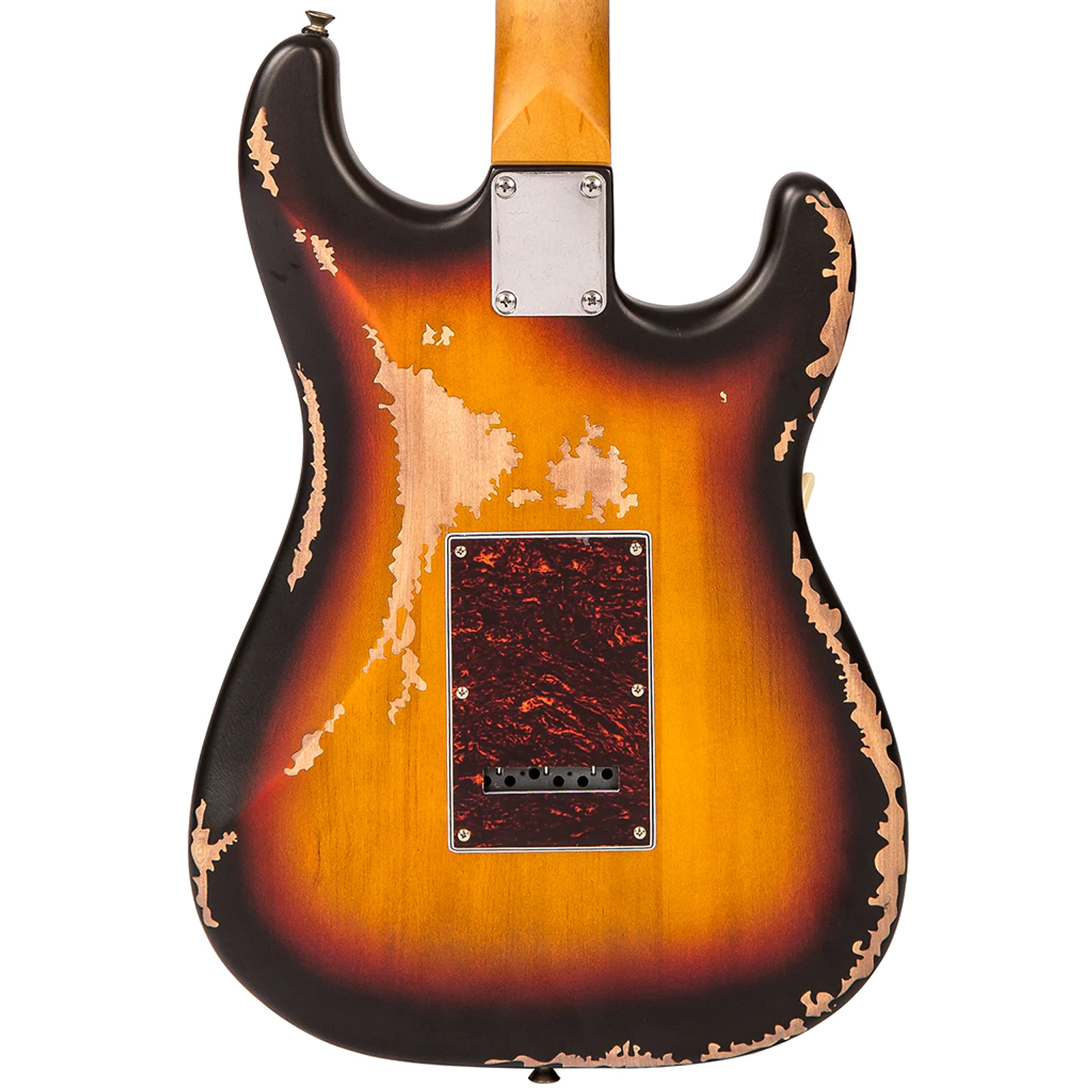 Vintage V6H ICON HSS Electric Guitar in Distressed Sunburst Left Handed