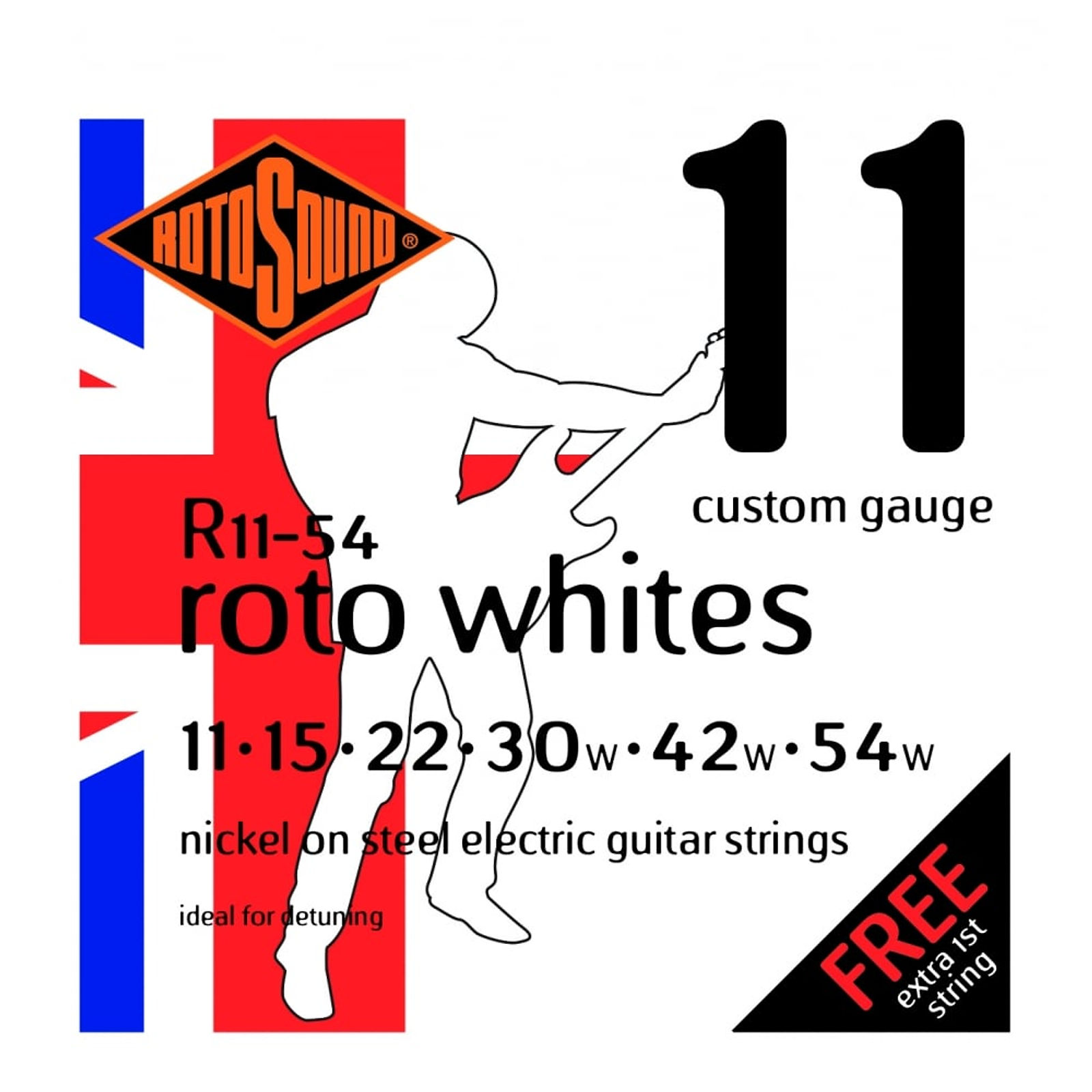 Rotosound R11-54 Custom Gauge Electric Guitar Strings (11-54)