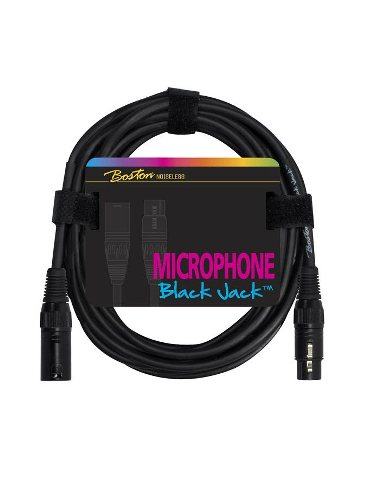 Boston Black Jack MC-220 microphone cable, black, 1 x XLR3f +1 x XLR3m