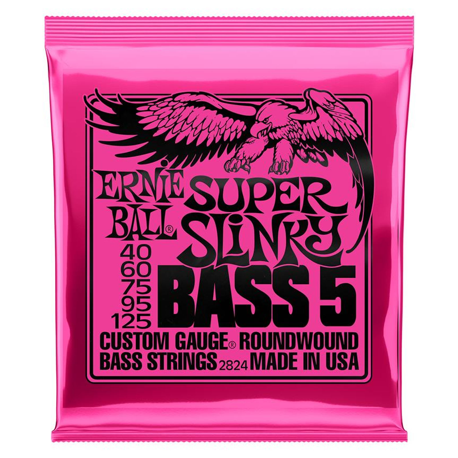 Ernie Ball Super Slinky 5-String Bass Guitar Strings (40-125) Roundwound