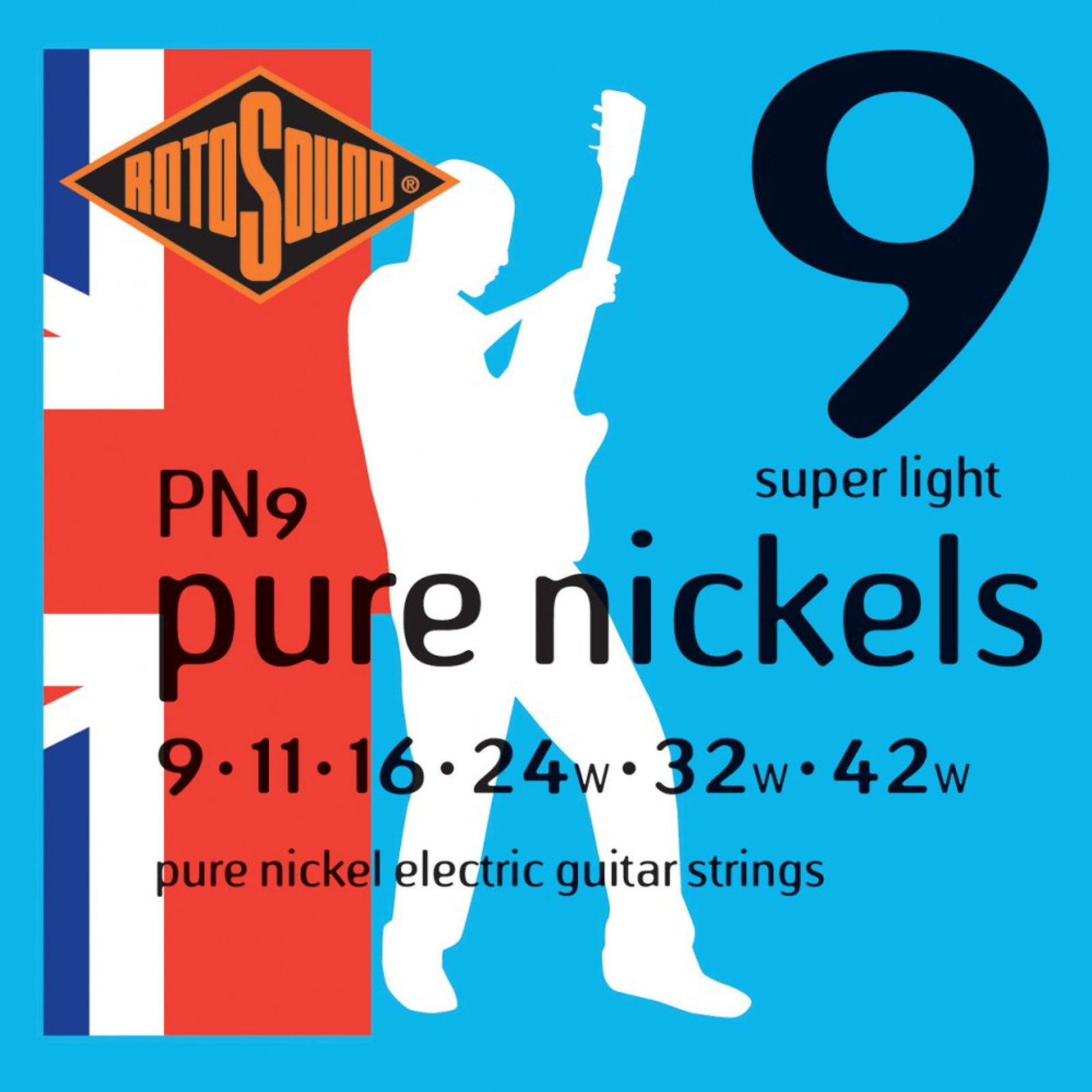 Rotosound PN9 Pure Nickels Super Light Electric Guitar Strings (9-42)