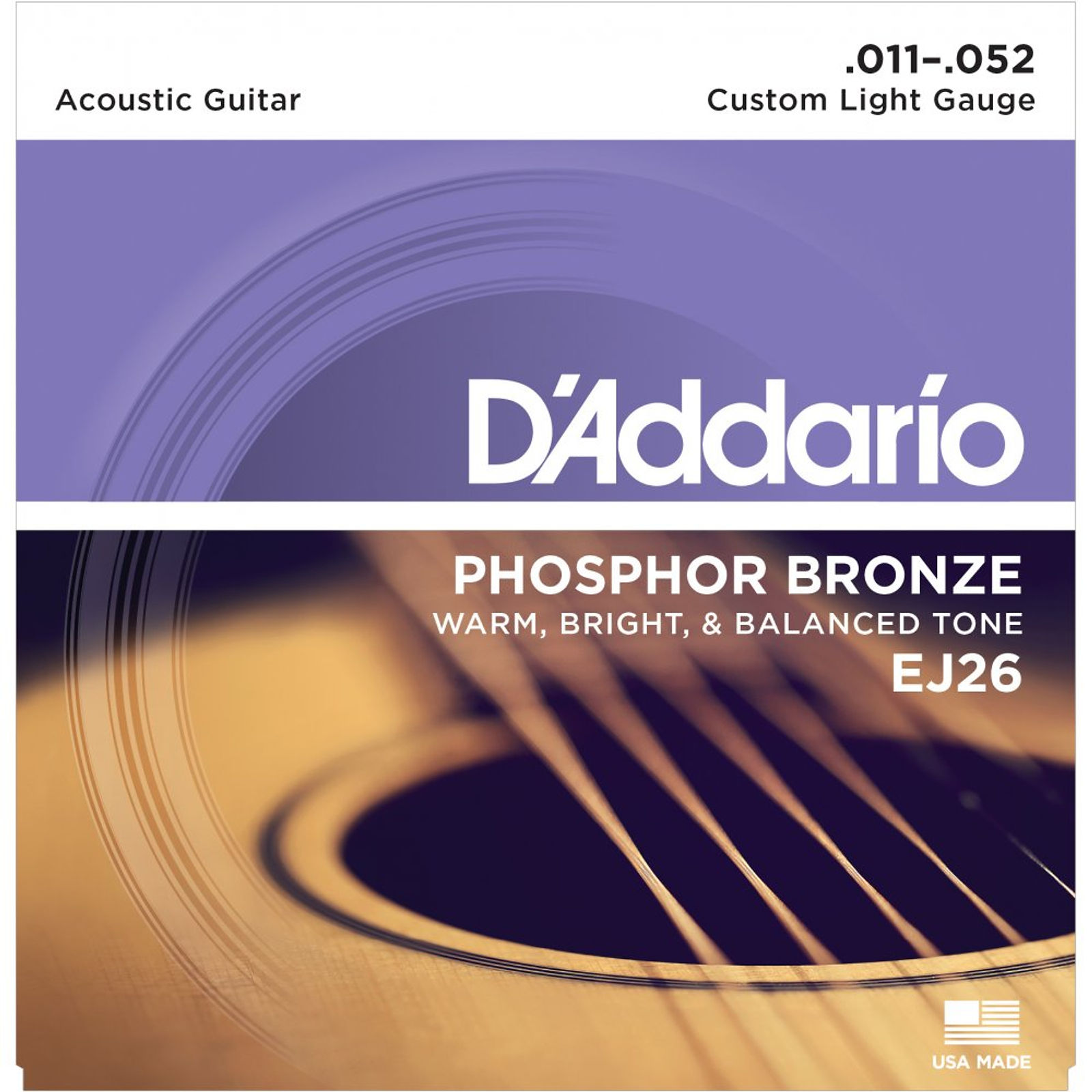 D'Addario EJ26 Custom-Light Acoustic Strings (11-52)