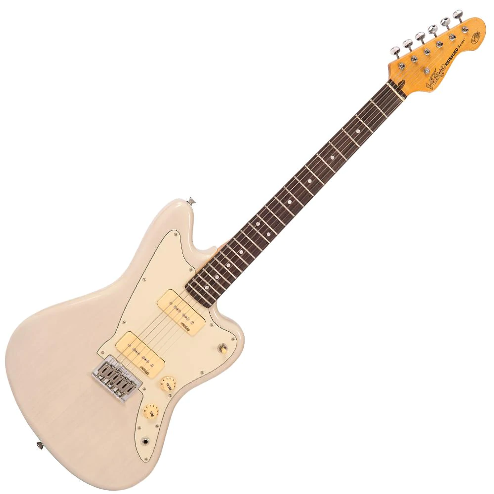 Vintage V65 ReIssued Hard Tail Electric Guitar in Blonde