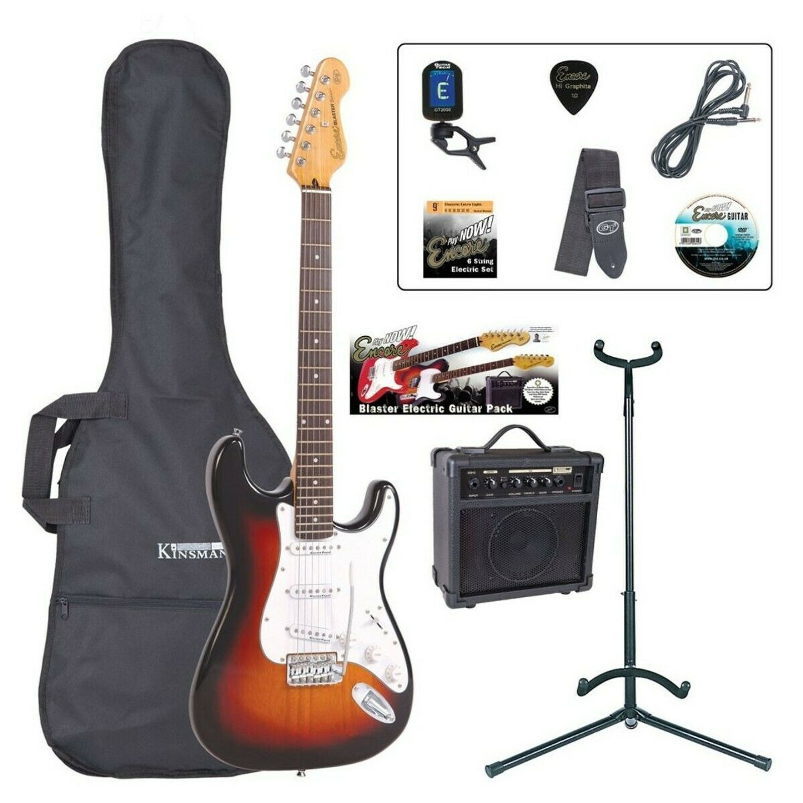 Encore E6 Electric Guitar Starter Kit in Sunburst (Guitar, Amp, Gigbag & more)