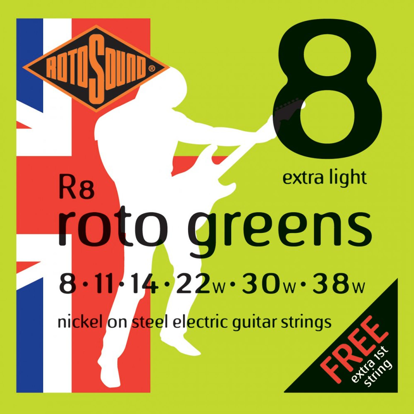 Rotosound R8 Extra Light Electric Guitar Strings (8-38)