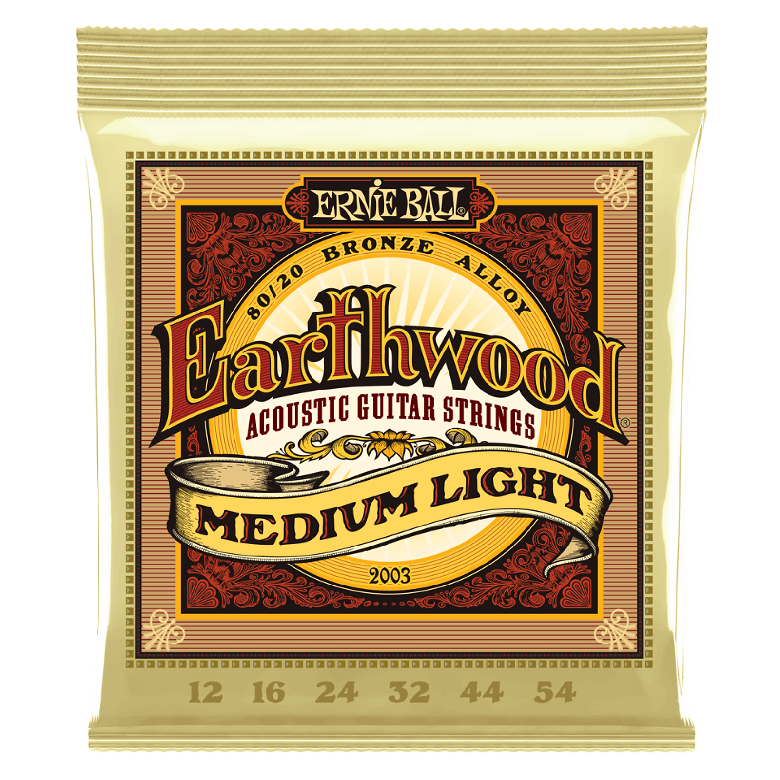 Ernie Ball Earthwood Medium-Light Acoustic Guitar Strings (12-54)