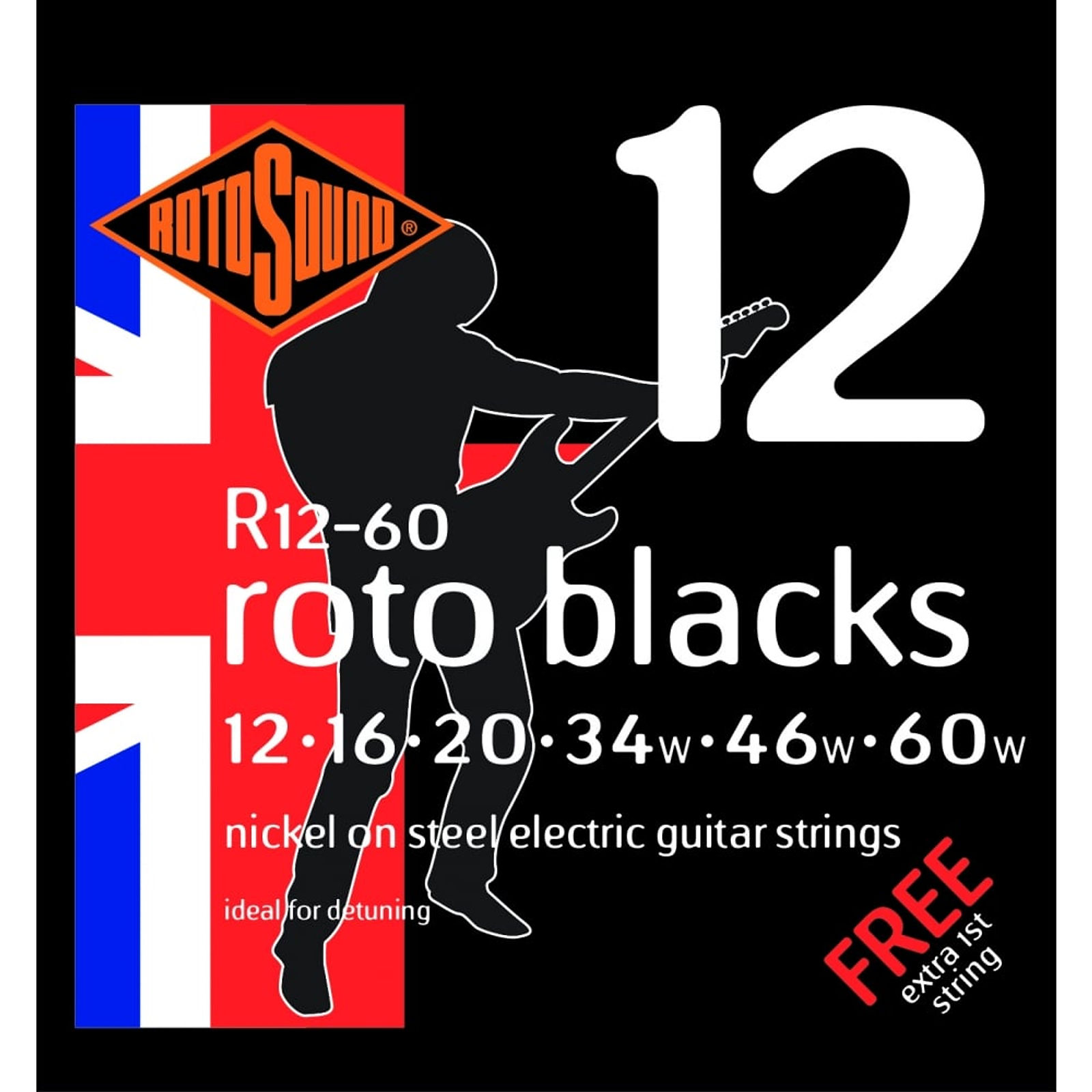 Rotosound R12-60 Custom Gauge Electric Guitar Strings (12-60)
