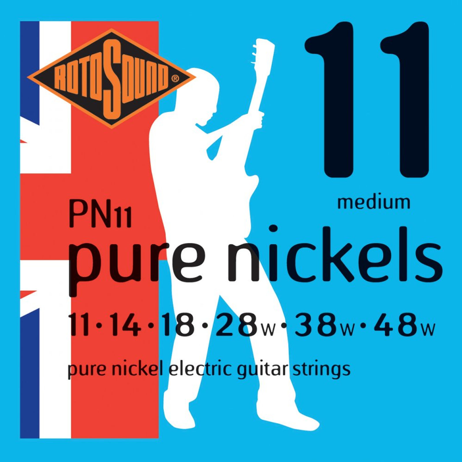 Rotosound PN11 Pure Nickels Medium Electric Guitar Strings (11-48)